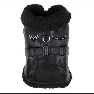 Doggie Design Black Bomber Jacket Dogs 11 - 15 lbs New